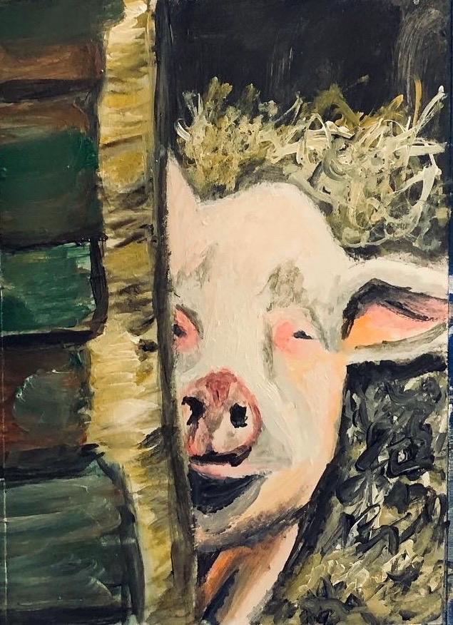 Digital print 8x10 Pig on the Farm