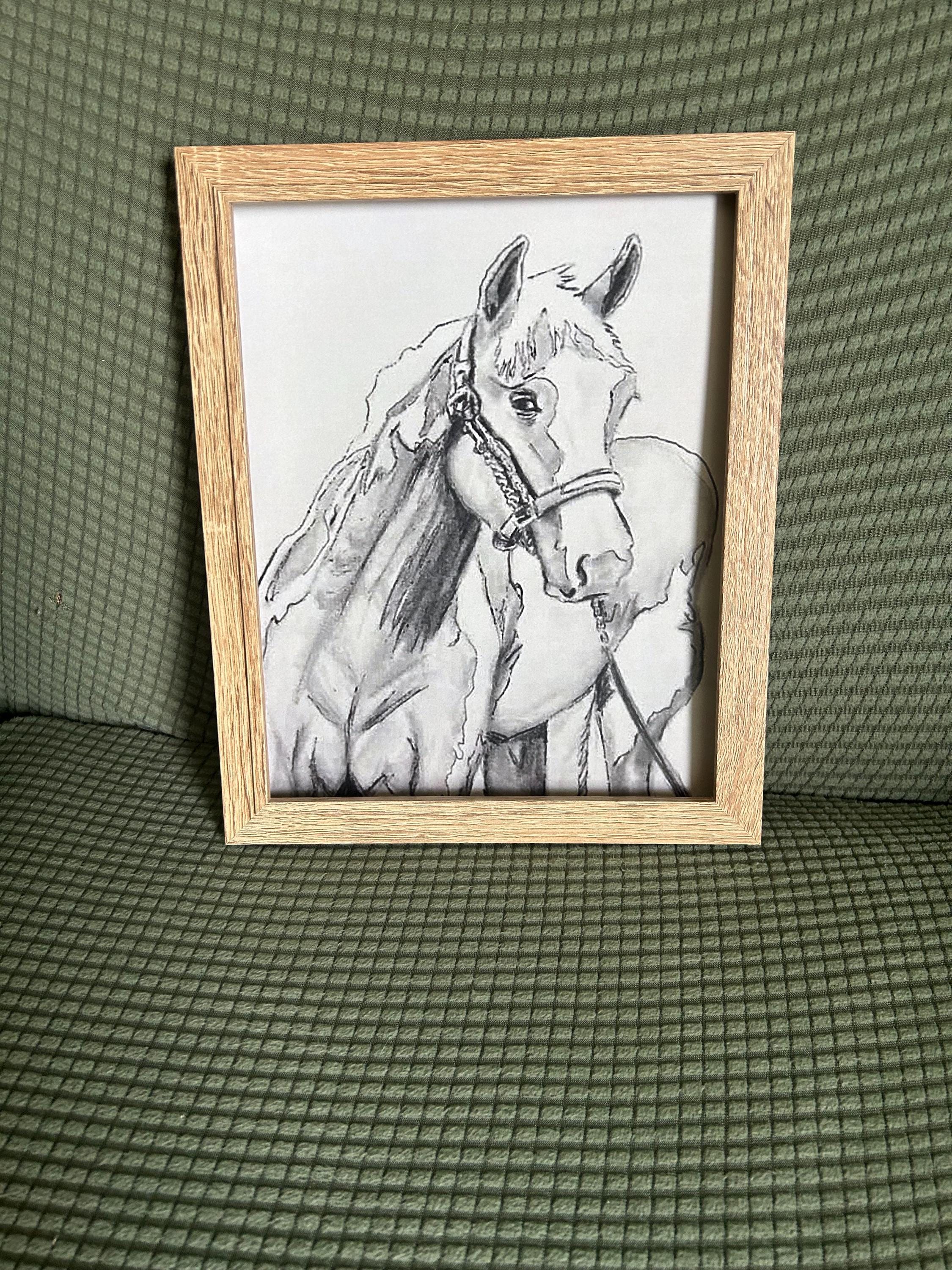 Digital Print Horse pen Drawing